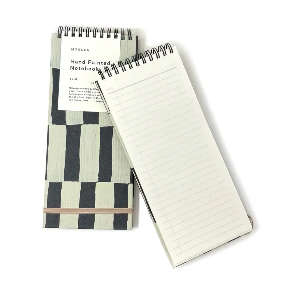 New Slim Notebook BY MOGLEA Row Design‎ Hand painted 4 x 9 inch